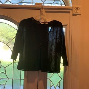 Eddie Bauer cover-up/tie front shirt